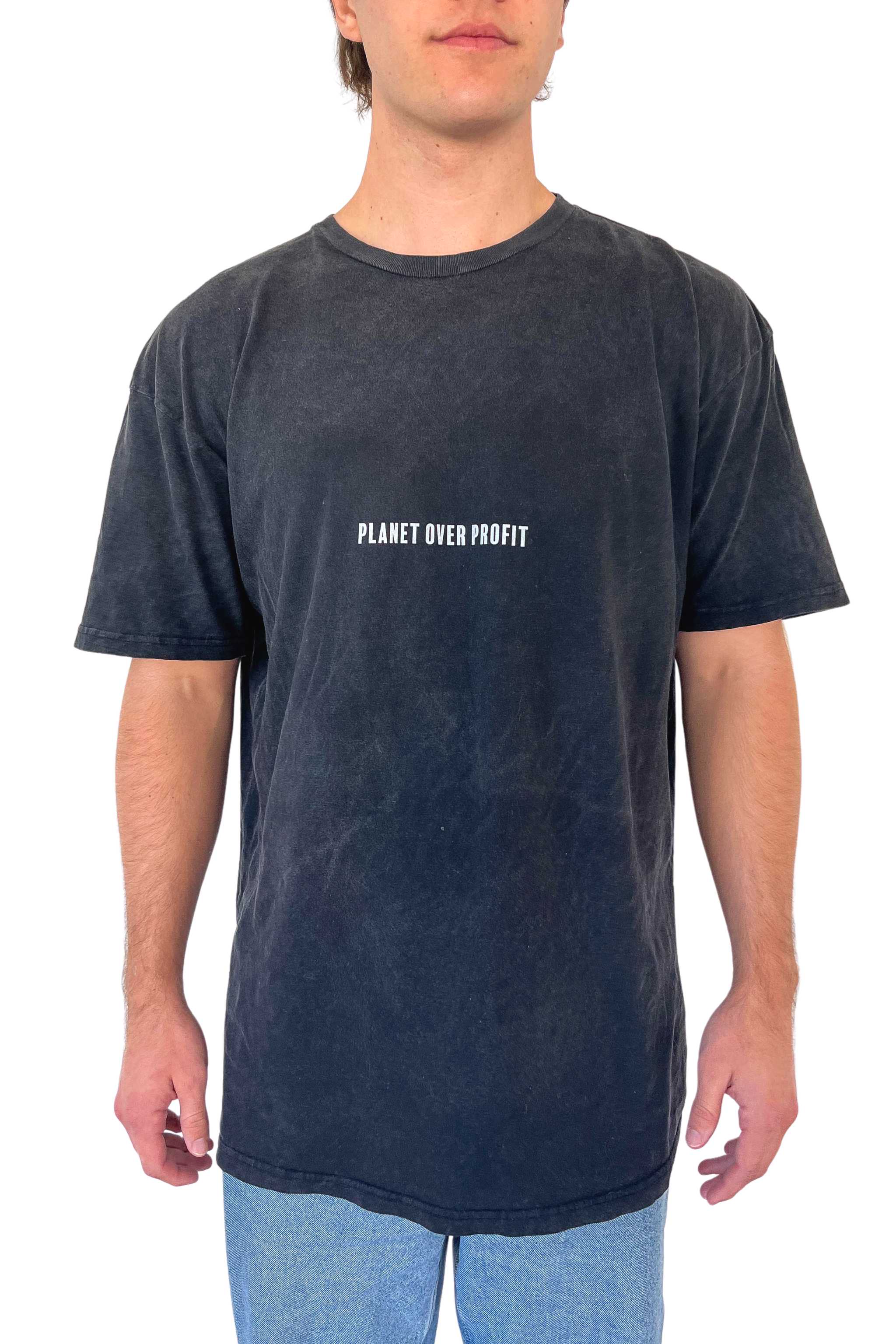 Planet Over Profit Oversized Tee - Charcoal