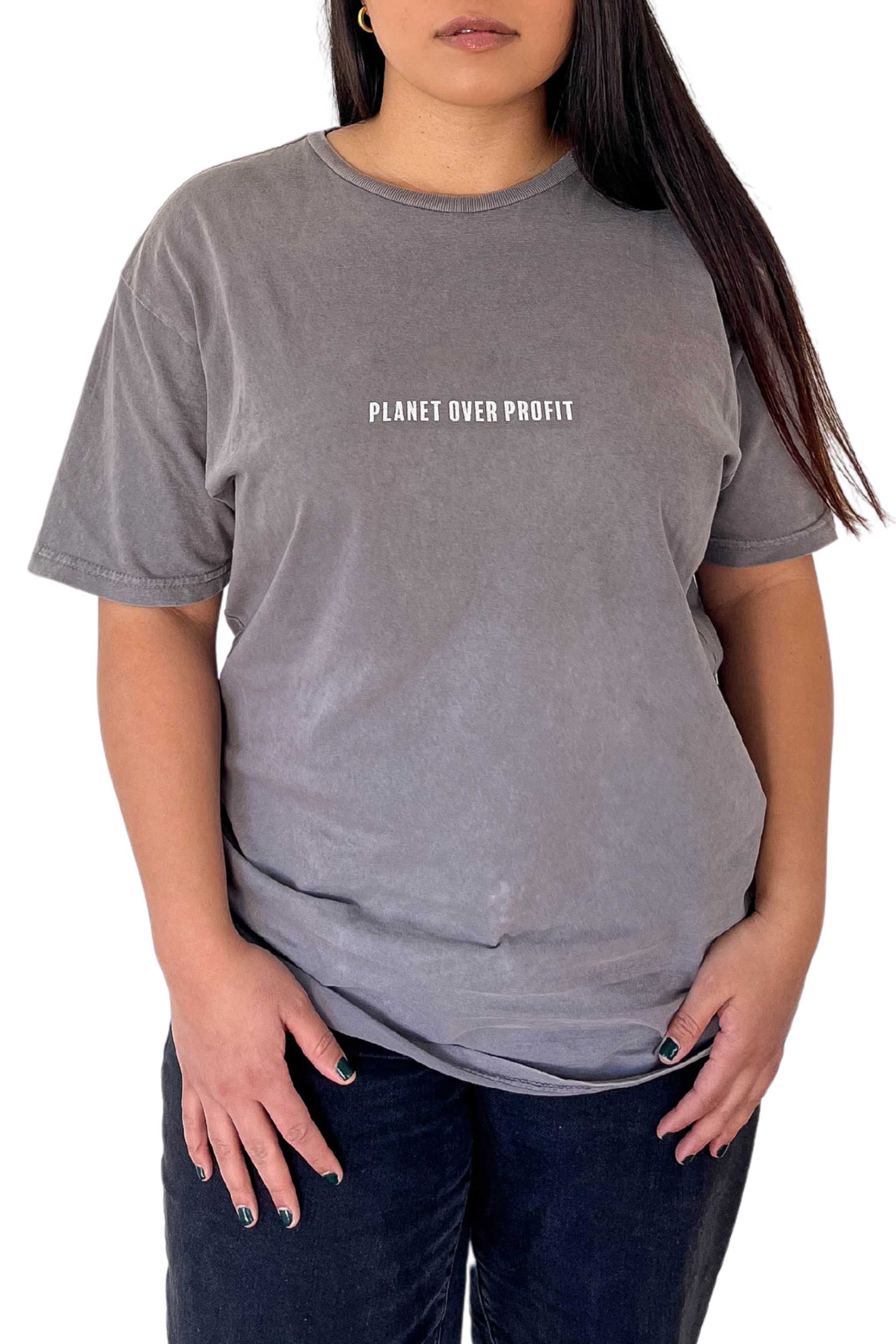 Planet Over Profit Oversized Tee - Stone
