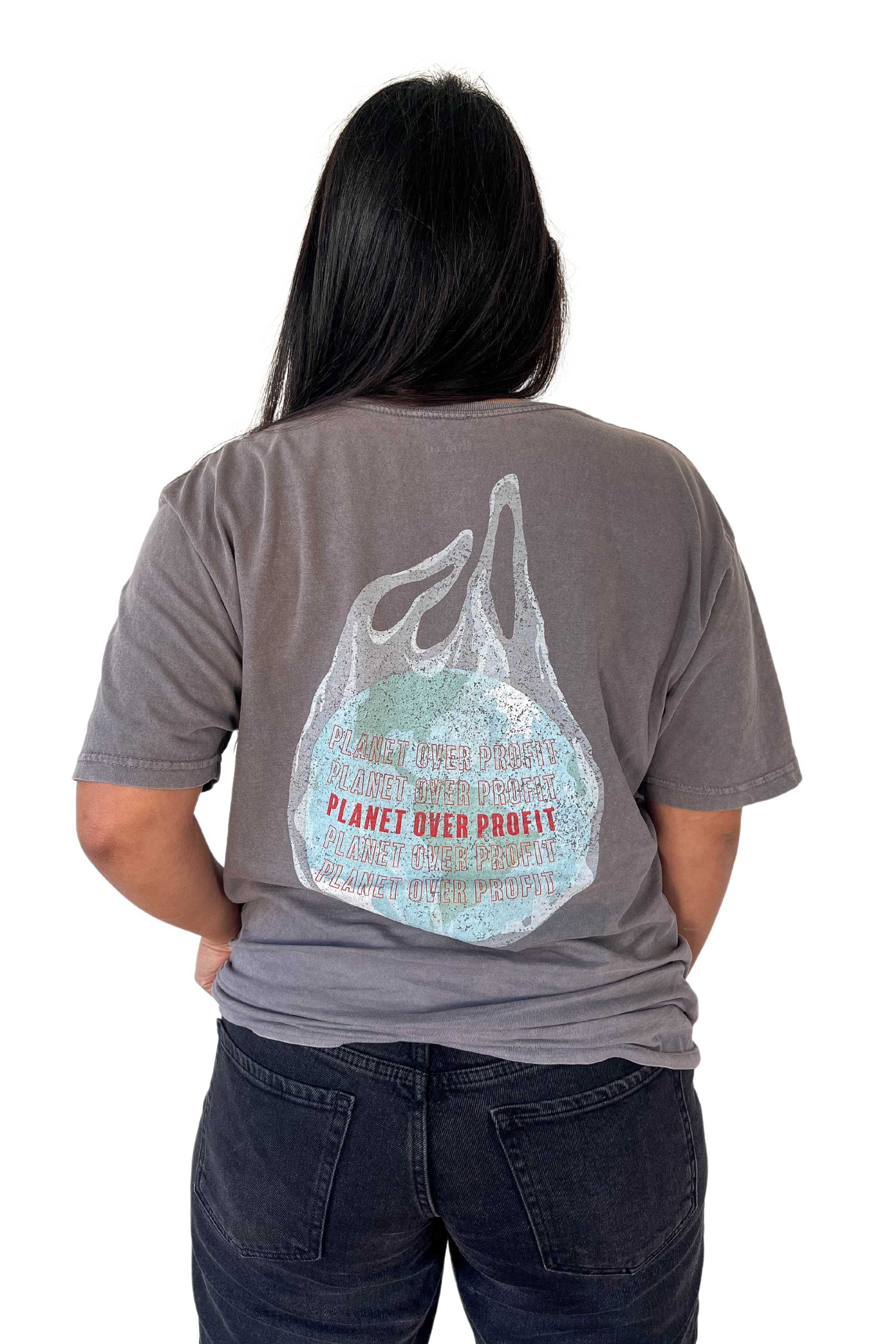 Planet Over Profit Oversized Tee - Stone