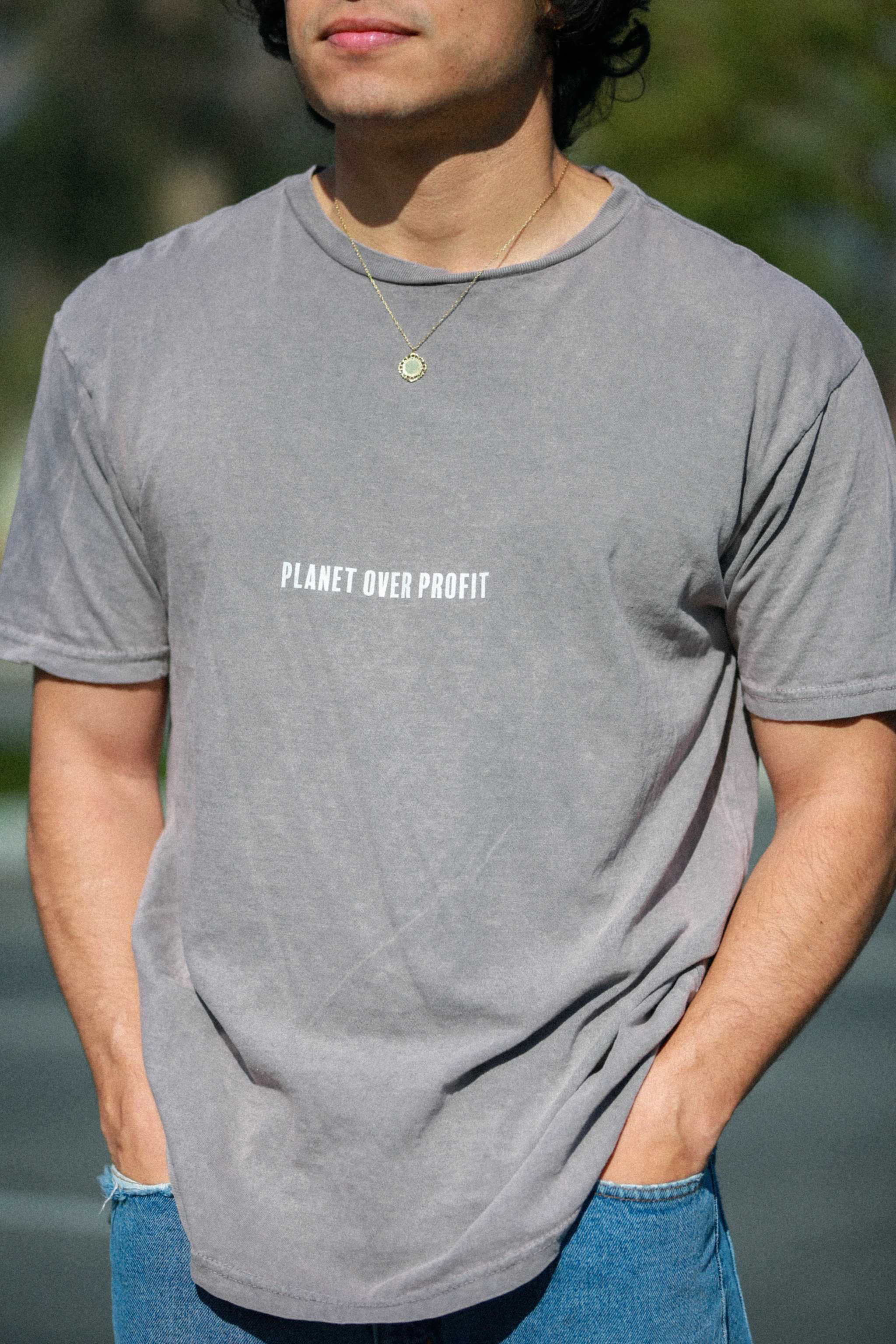 Planet Over Profit Oversized Tee - Stone