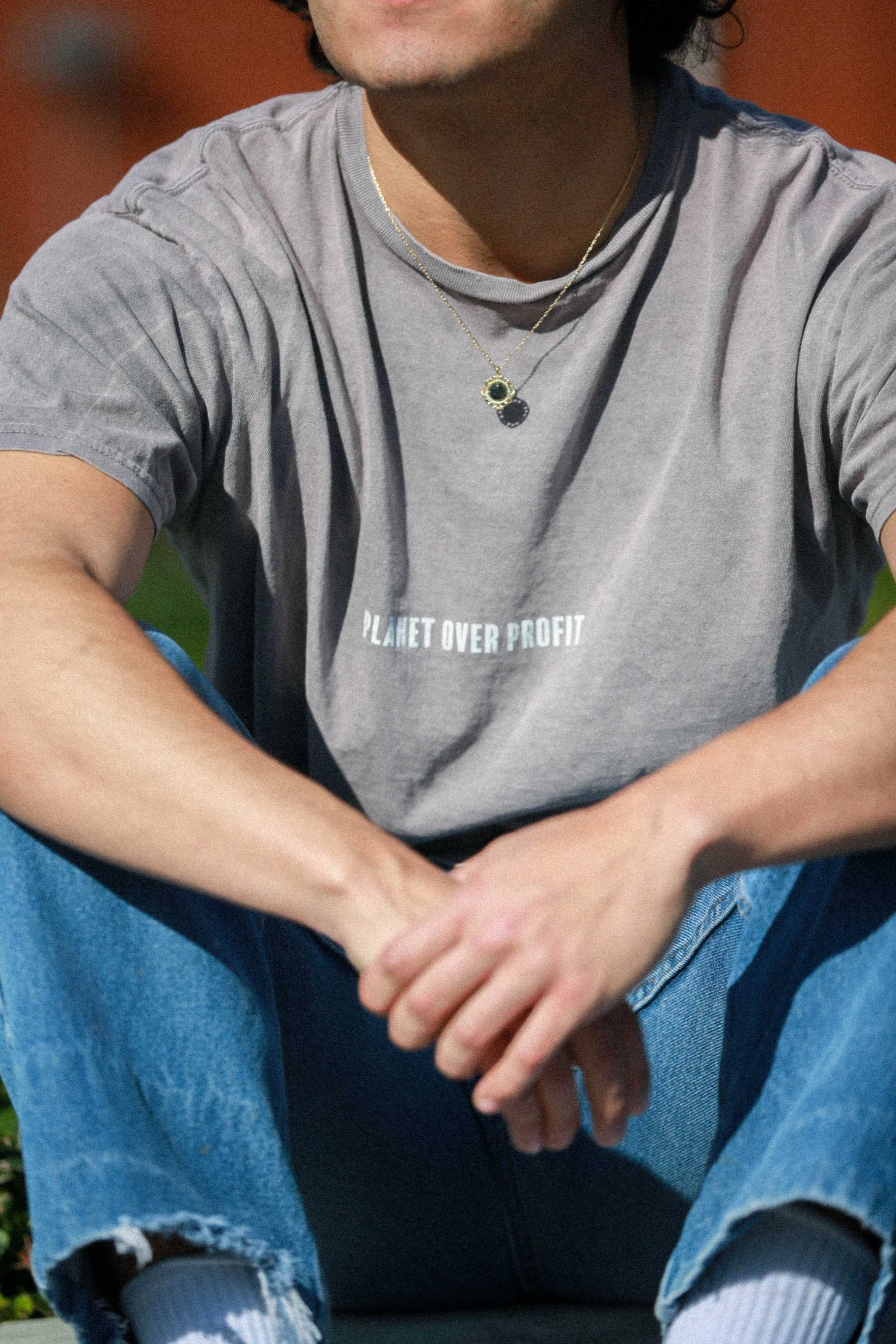 Planet Over Profit Oversized Tee - Stone