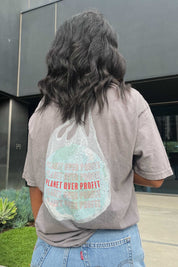 Planet Over Profit Oversized Tee - Stone