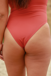 Coral high leg supportive one piece bathing suit