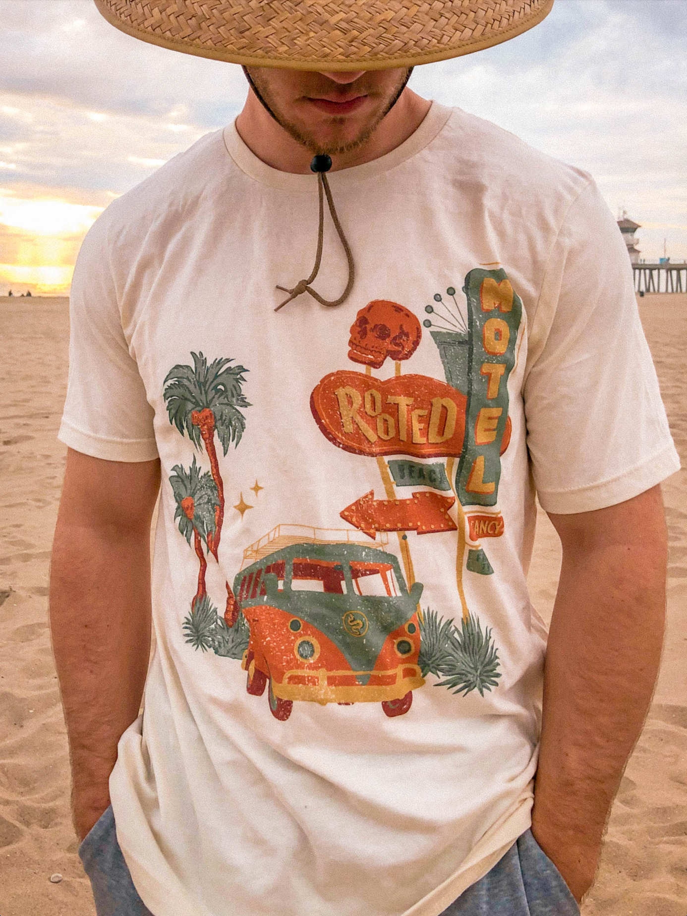 Rooted Swim vintage, retro motel teeshirt