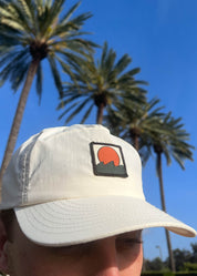 light weight cream colored snapback hat for golfing or for surfing