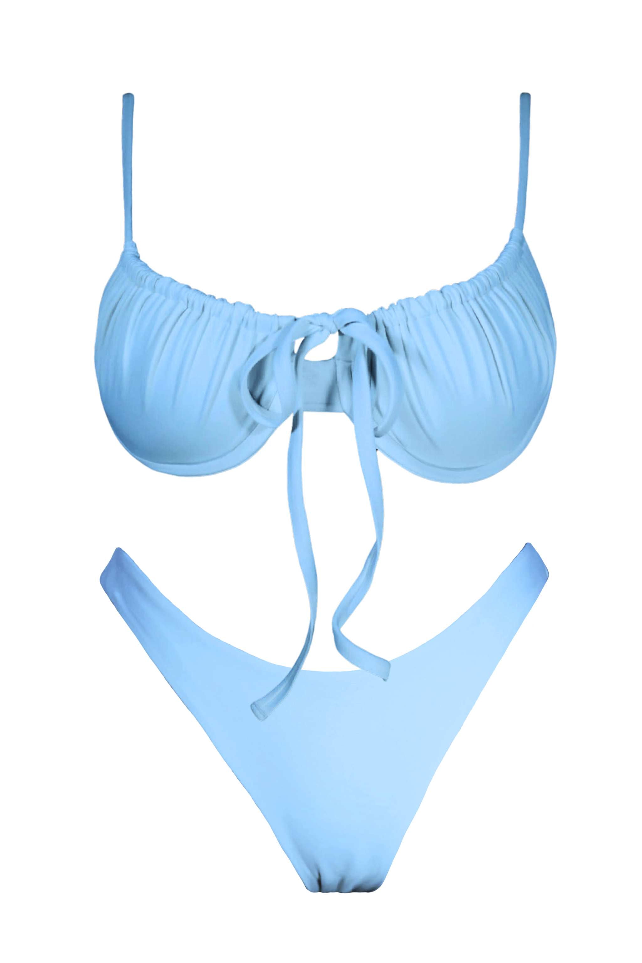 Demi Bikini set in Sky Blue

A supportive bikini top and perfectly cheeky bikini bottom in blue.