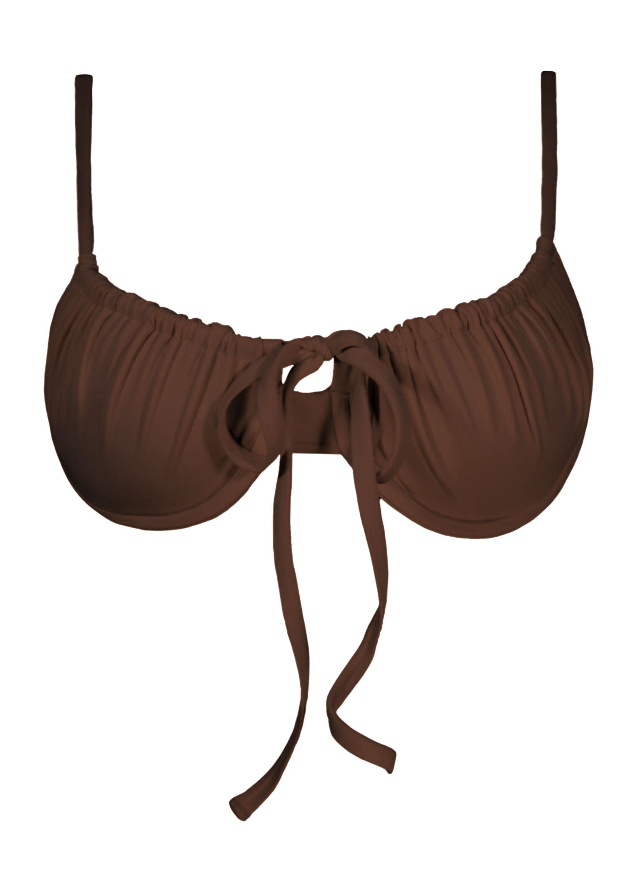 Brown Underwire Bikini Top