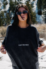 Planet Over Profit Oversized Tee - Charcoal