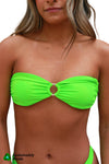 Rooted Swim Bandeau Top Lilypad - a bandeau style top in a bright green color 
