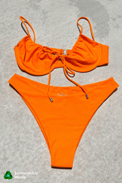 Front Tie Balconette - Poppy