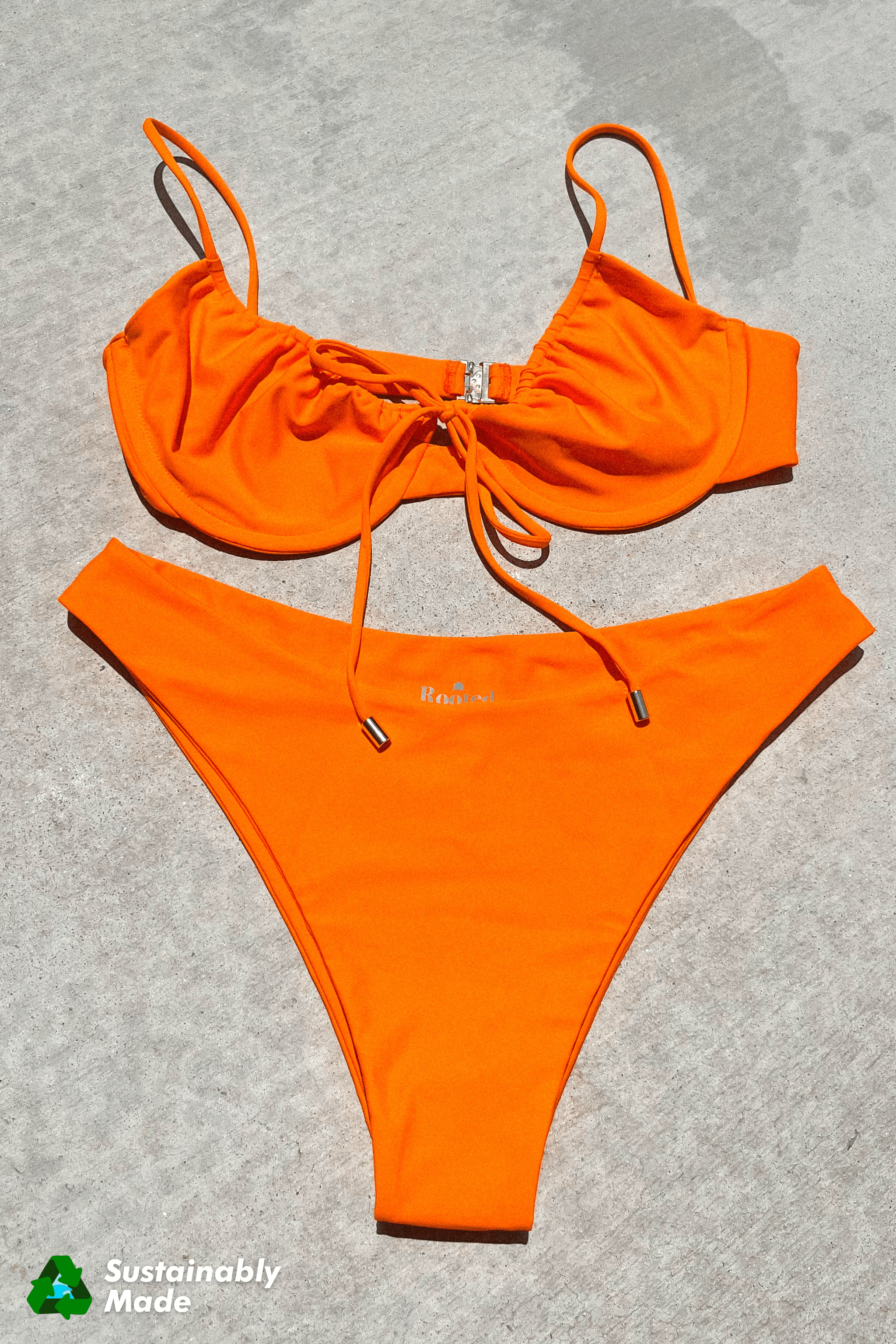 Front Tie Balconette - Poppy