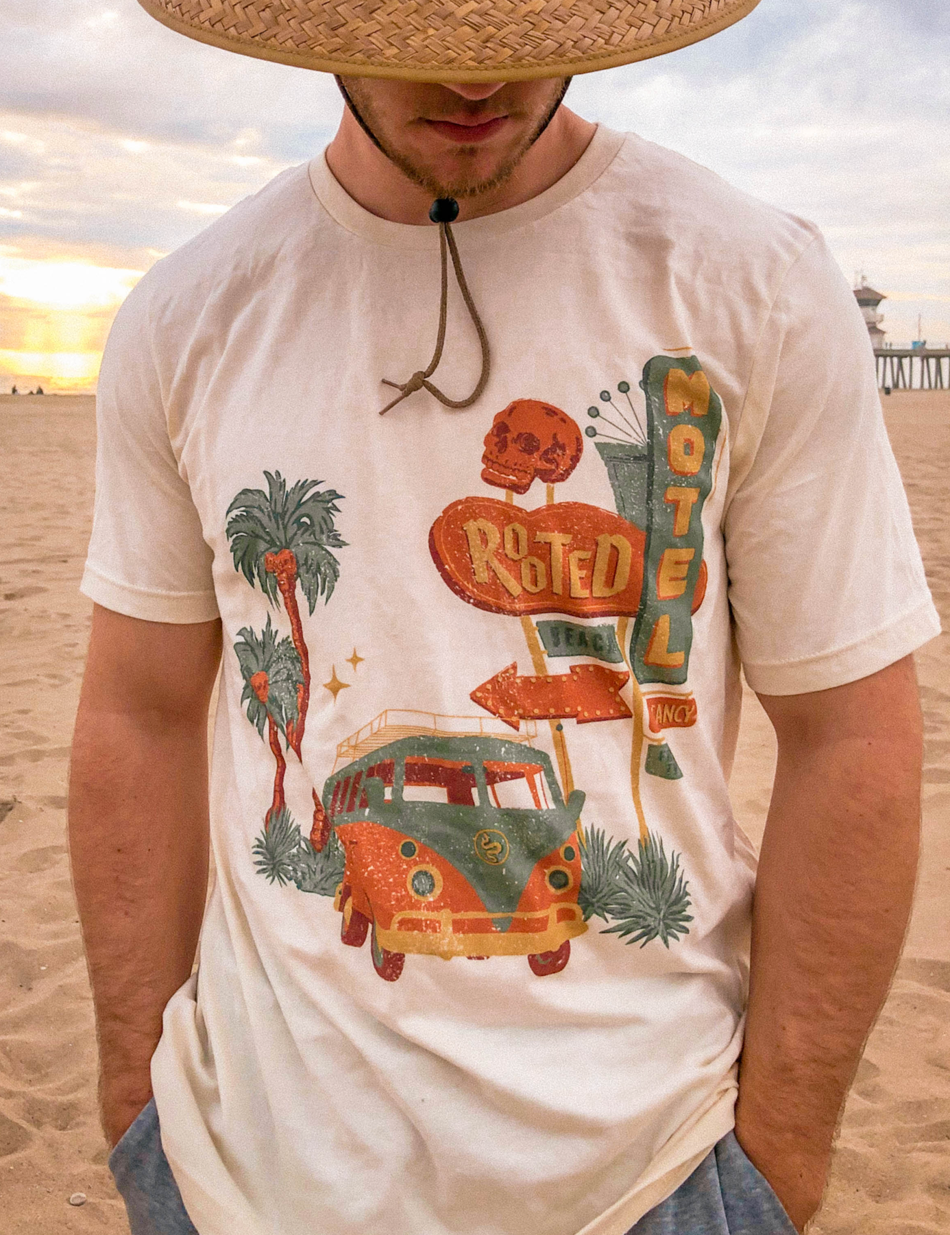 Rooted Swim vintage, retro motel teeshirt