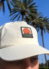 light weight cream colored snapback hat for golfing or for surfing